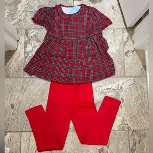 NWT size 6 Classic Whimsy Red Plaid Set